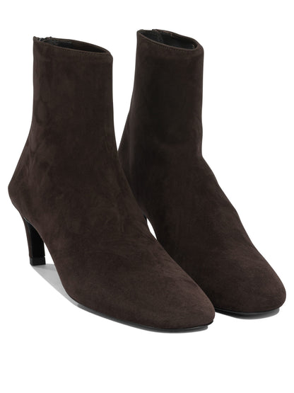 Toteme Suede ankle boots with zippers - Brown