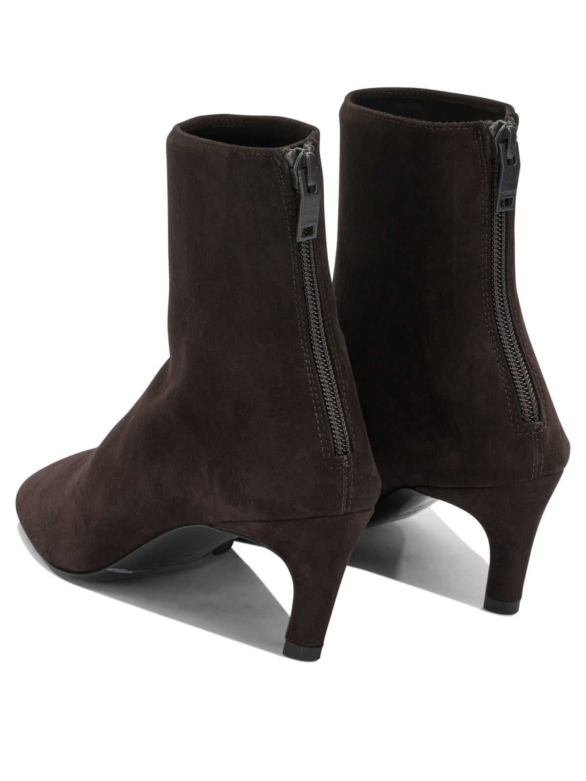 Toteme Suede ankle boots with zippers - Brown