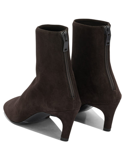 Toteme Suede ankle boots with zippers - Brown