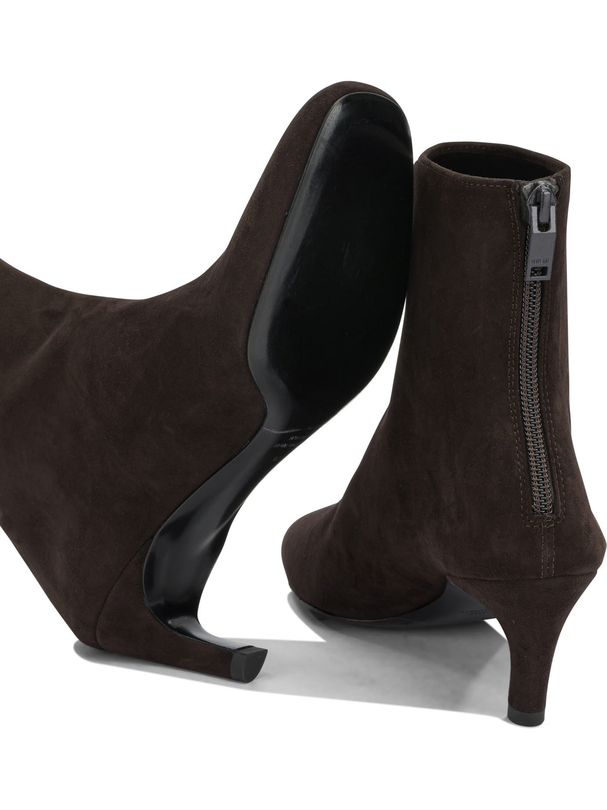 Toteme Suede ankle boots with zippers - Brown