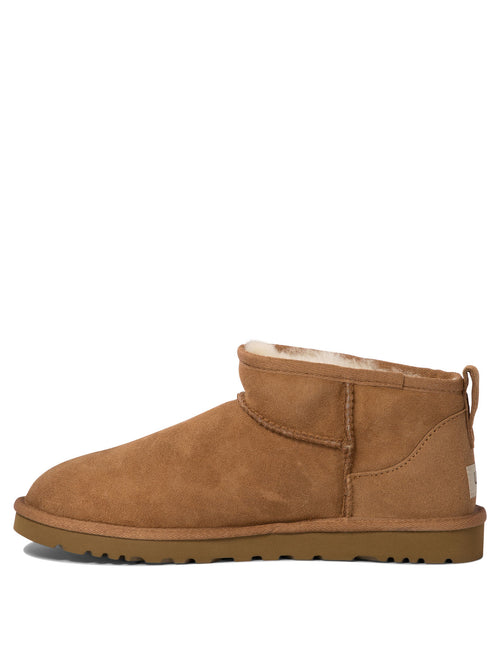 UGG "Classic Ultra Mini" Pull-On Ankle Boots - Brown