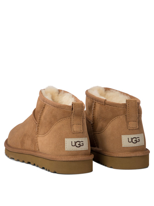 UGG "Classic Ultra Mini" Pull-On Ankle Boots - Brown