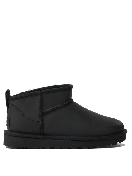 UGG "Classic Ultra Mini" Pull-On Ankle Boots - Black
