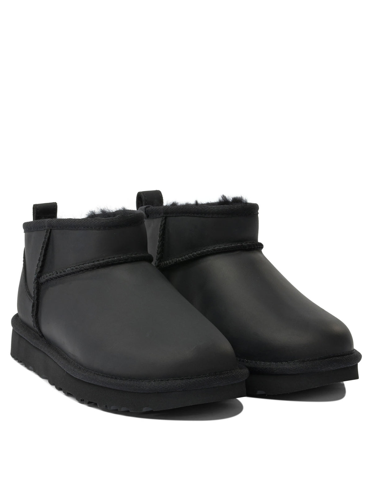 UGG "Classic Ultra Mini" Pull-On Ankle Boots - Black