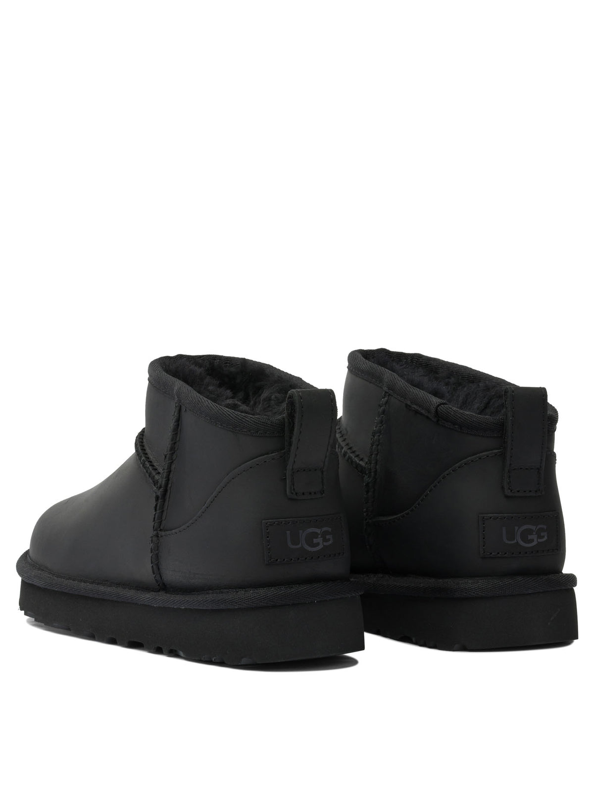 UGG "Classic Ultra Mini" Pull-On Ankle Boots - Black