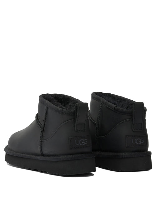 UGG "Classic Ultra Mini" Pull-On Ankle Boots - Black