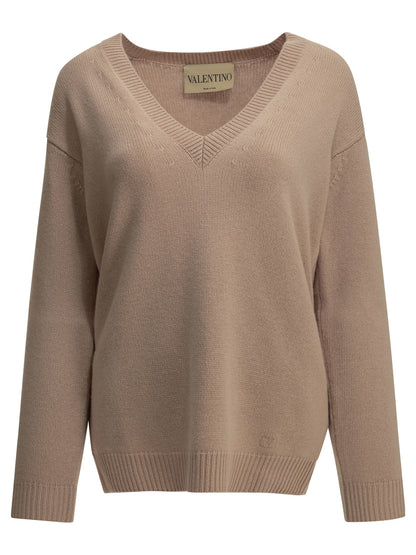 Valentino V-neck cashmere sweater - Beige