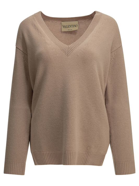 Valentino V-neck cashmere sweater - Beige
