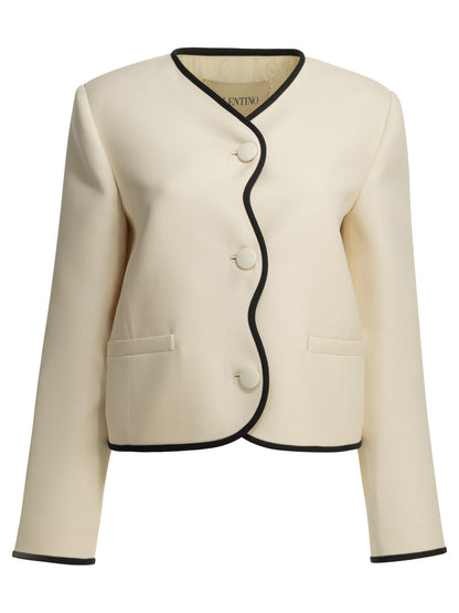 Valentino Crepe Couture Blazer - White