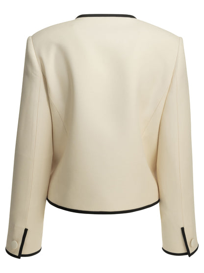 Valentino Crepe Couture Blazer - White