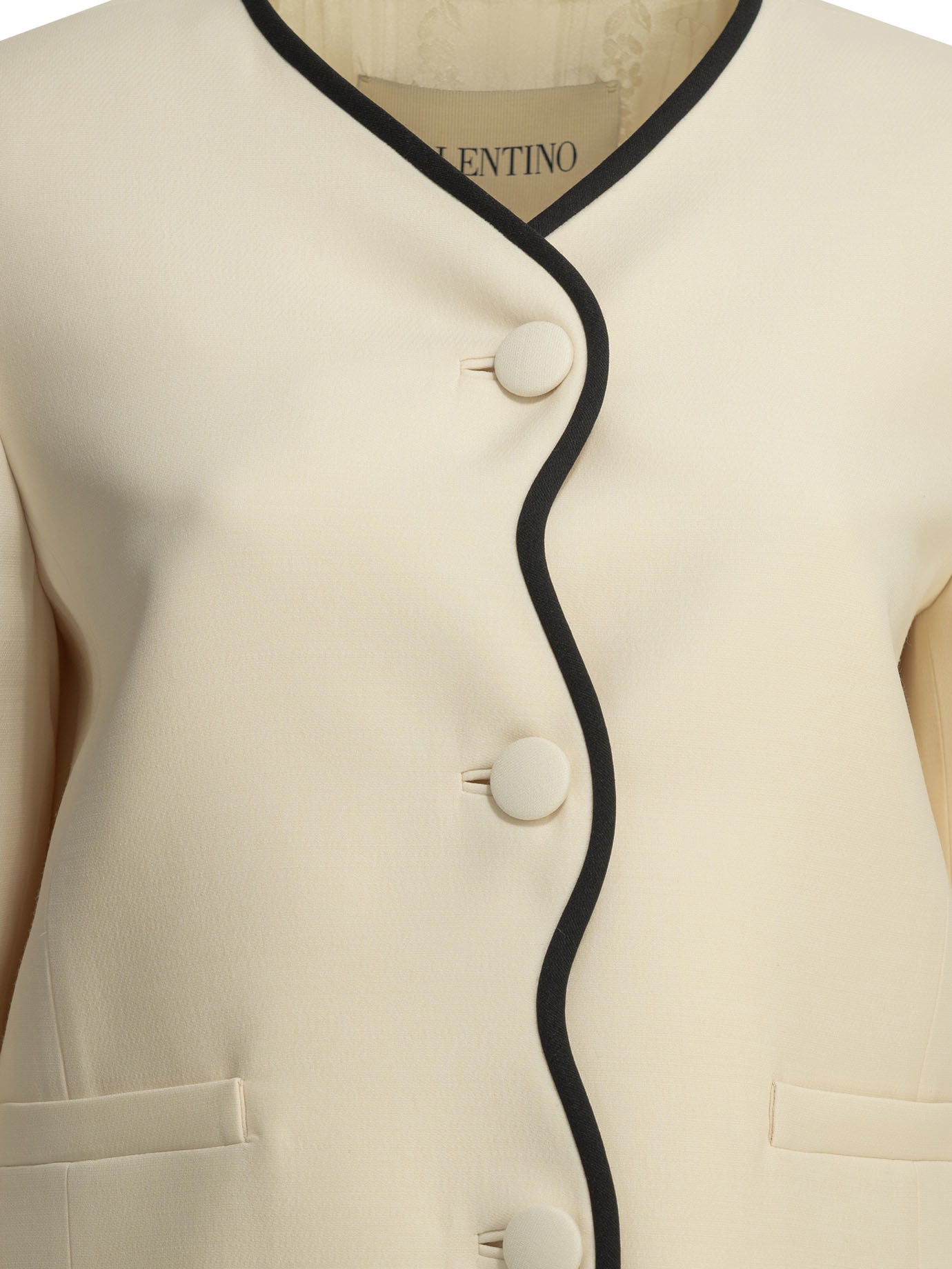 Valentino Crepe Couture Blazer - White