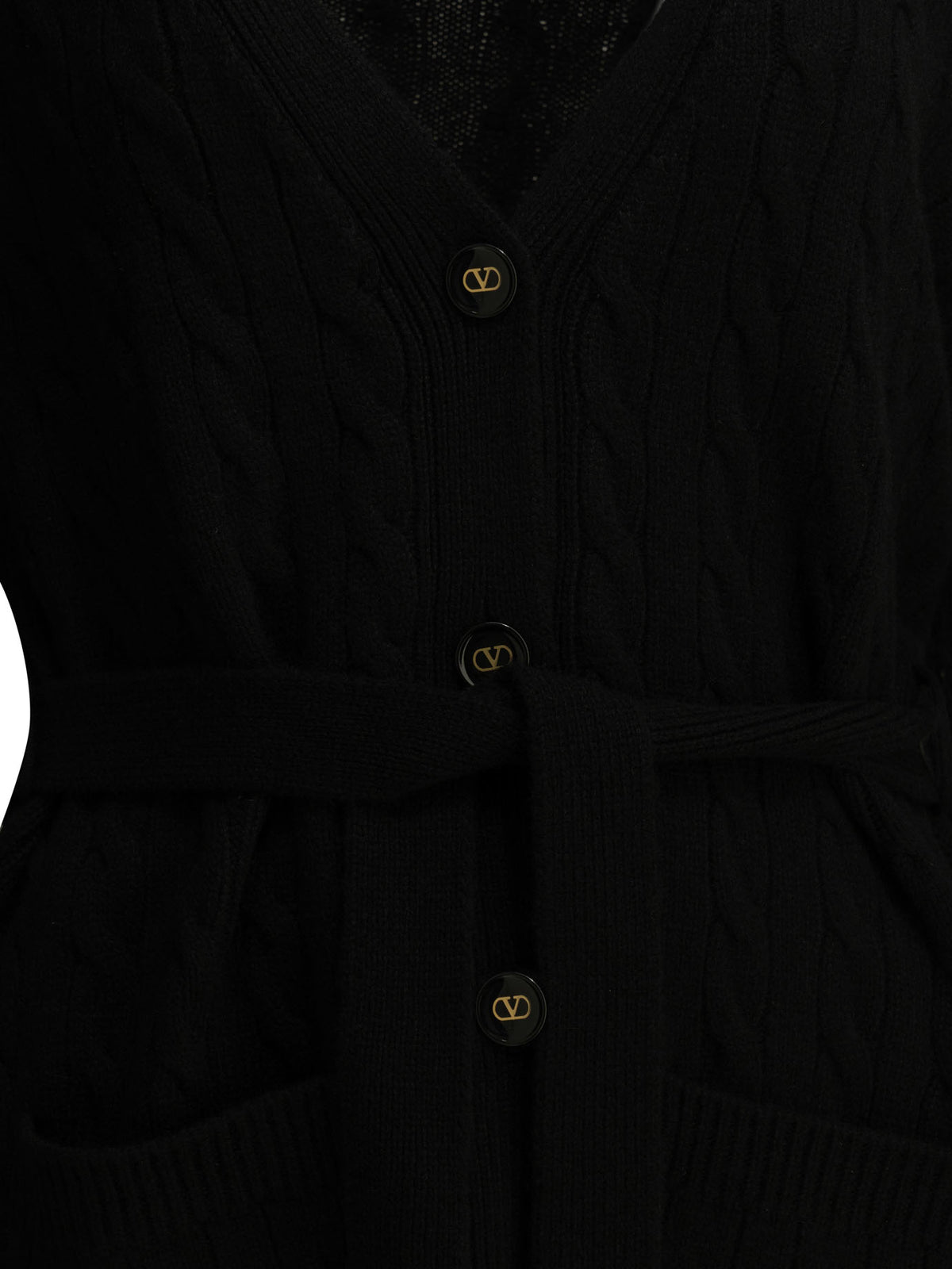 Valentino Cashmere cable-knit cardigan - Black