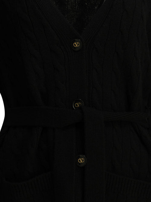 Valentino Cashmere cable-knit cardigan - Black