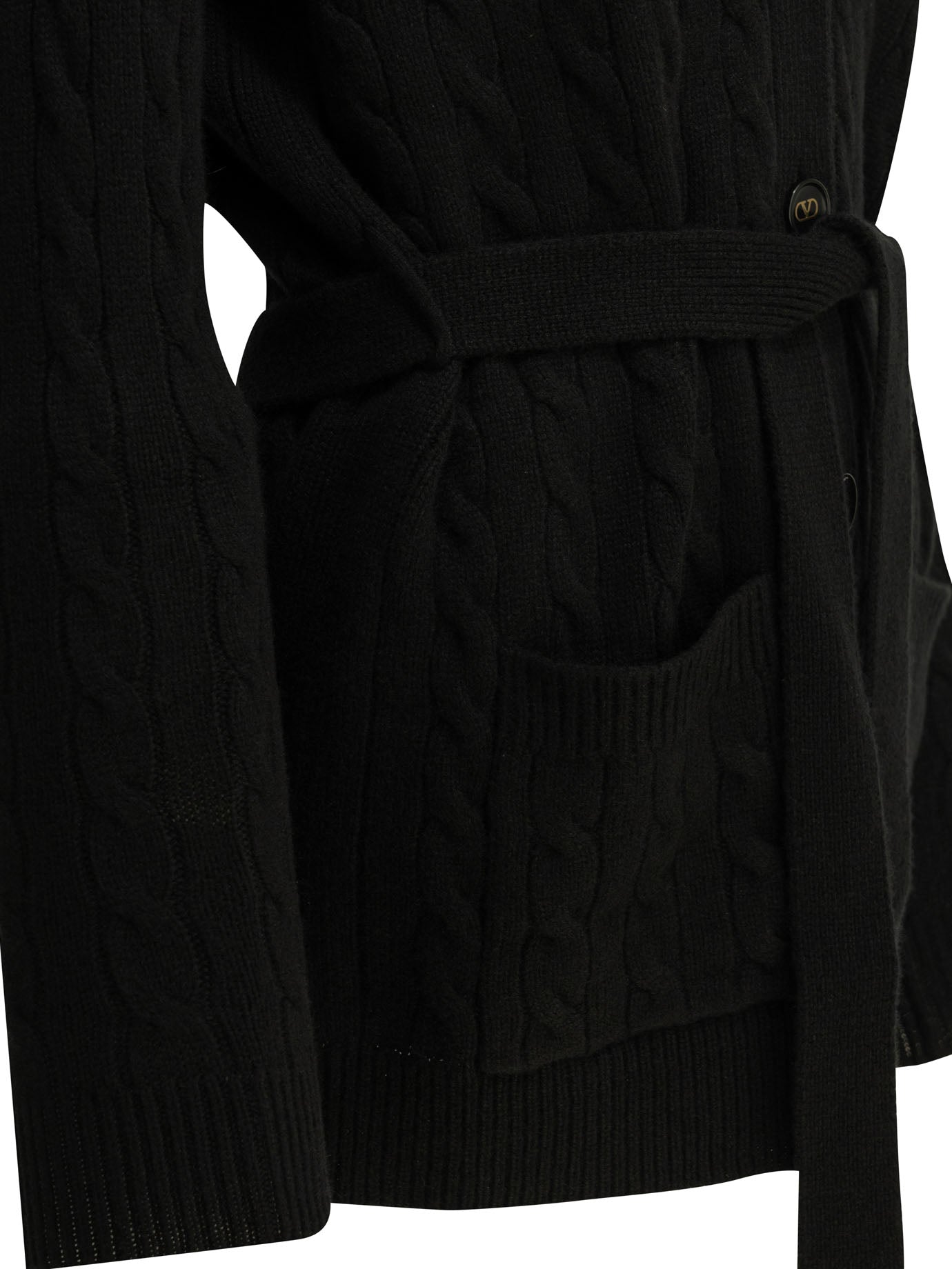 Valentino Cashmere cable-knit cardigan - Black