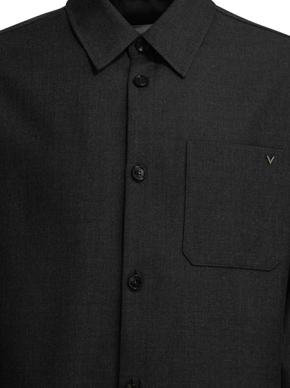 Valentino "VLogo" Overshirt Jacket - Grey