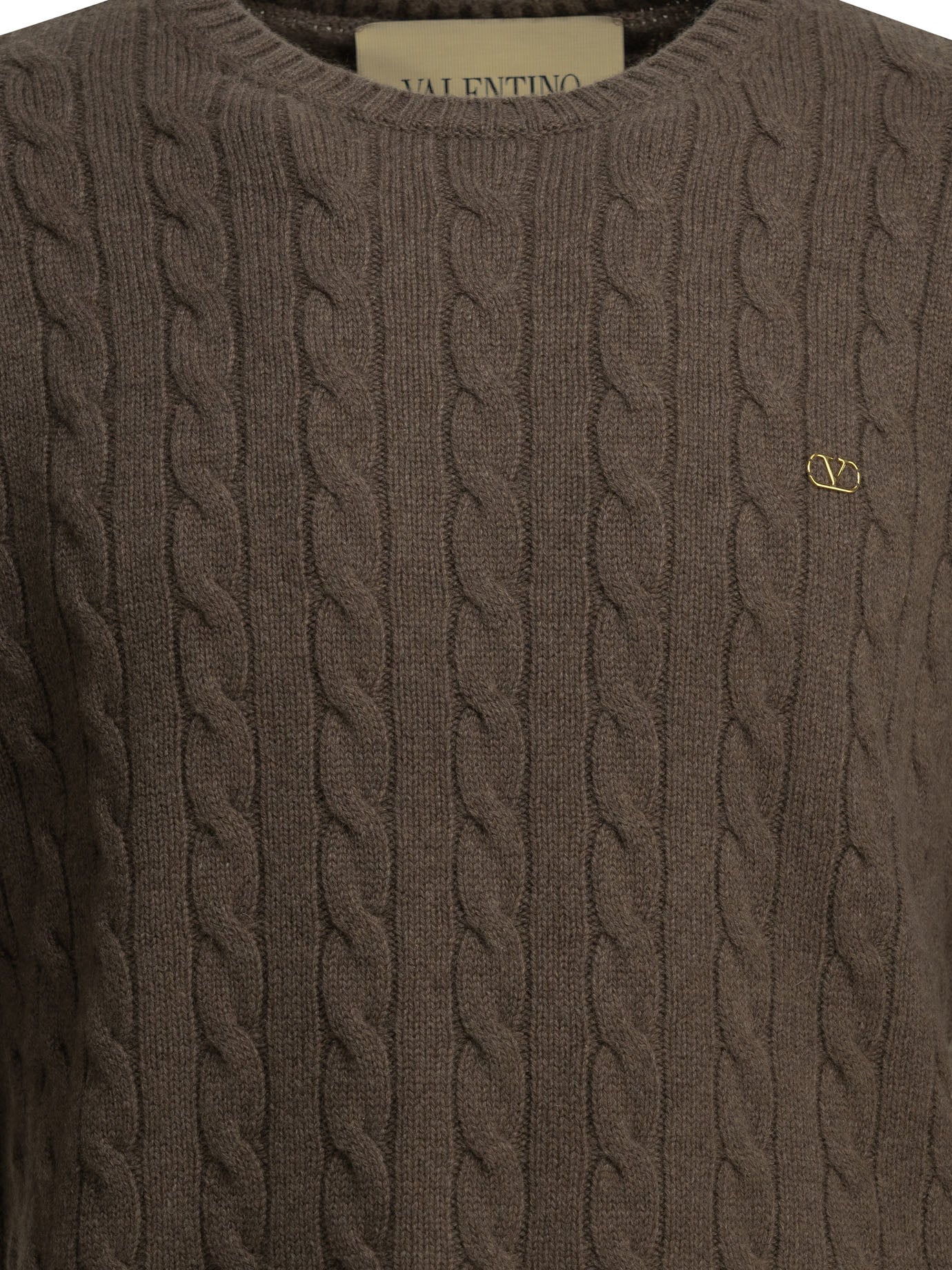 Valentino "VLogo" Crew-Neck Sweater - Brown