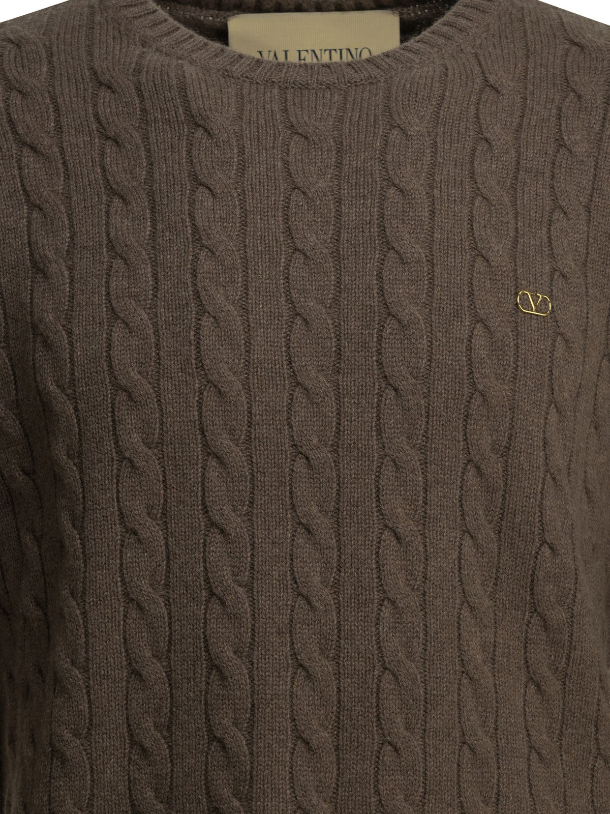 Valentino "VLogo" Crew-Neck Sweater - Brown