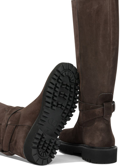 Valentino Garavani "VLogo" Knee-High Boots - Black