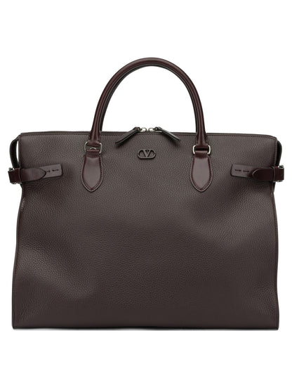 Valentino Garavani "Antibes" Large Shoulder Bag - Brown