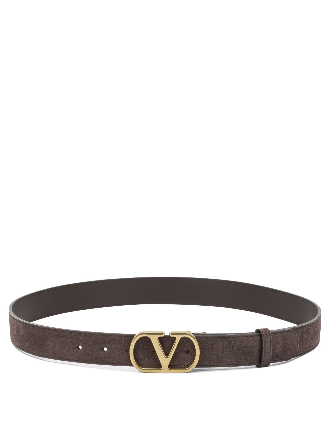 Valentino Garavani "VLogo Signature" Leather Belt - Brown