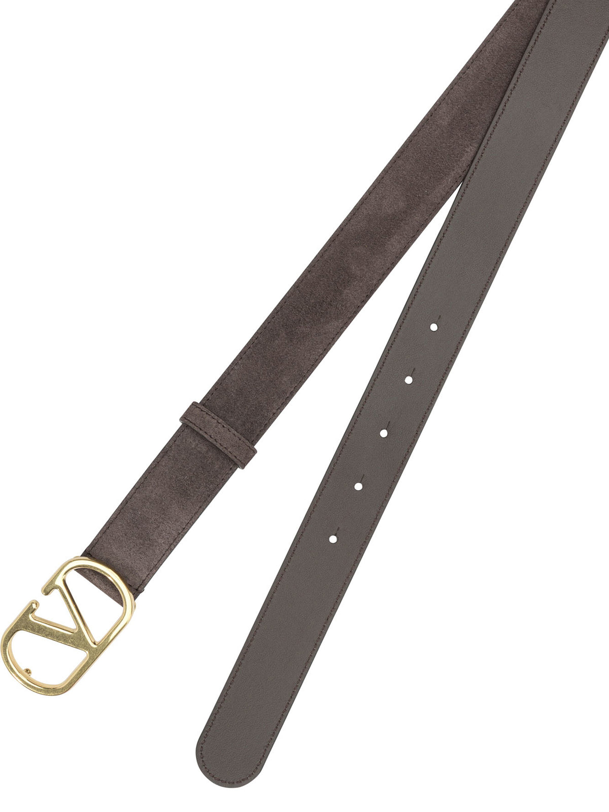 Valentino Garavani "VLogo Signature" Leather Belt - Brown