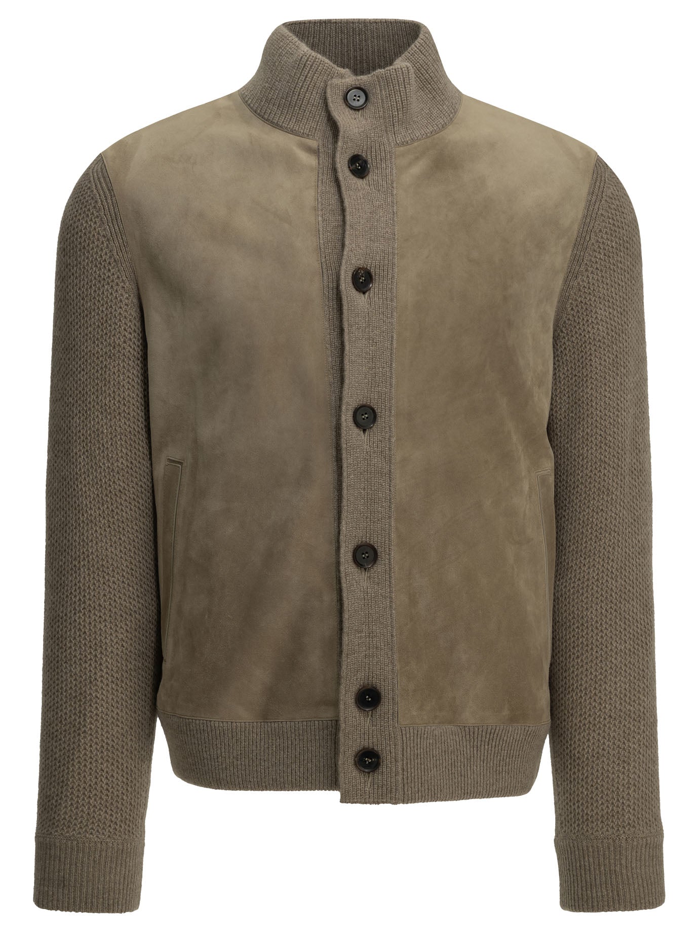 Zegna Cashmere and suede overshirt jacket - Beige