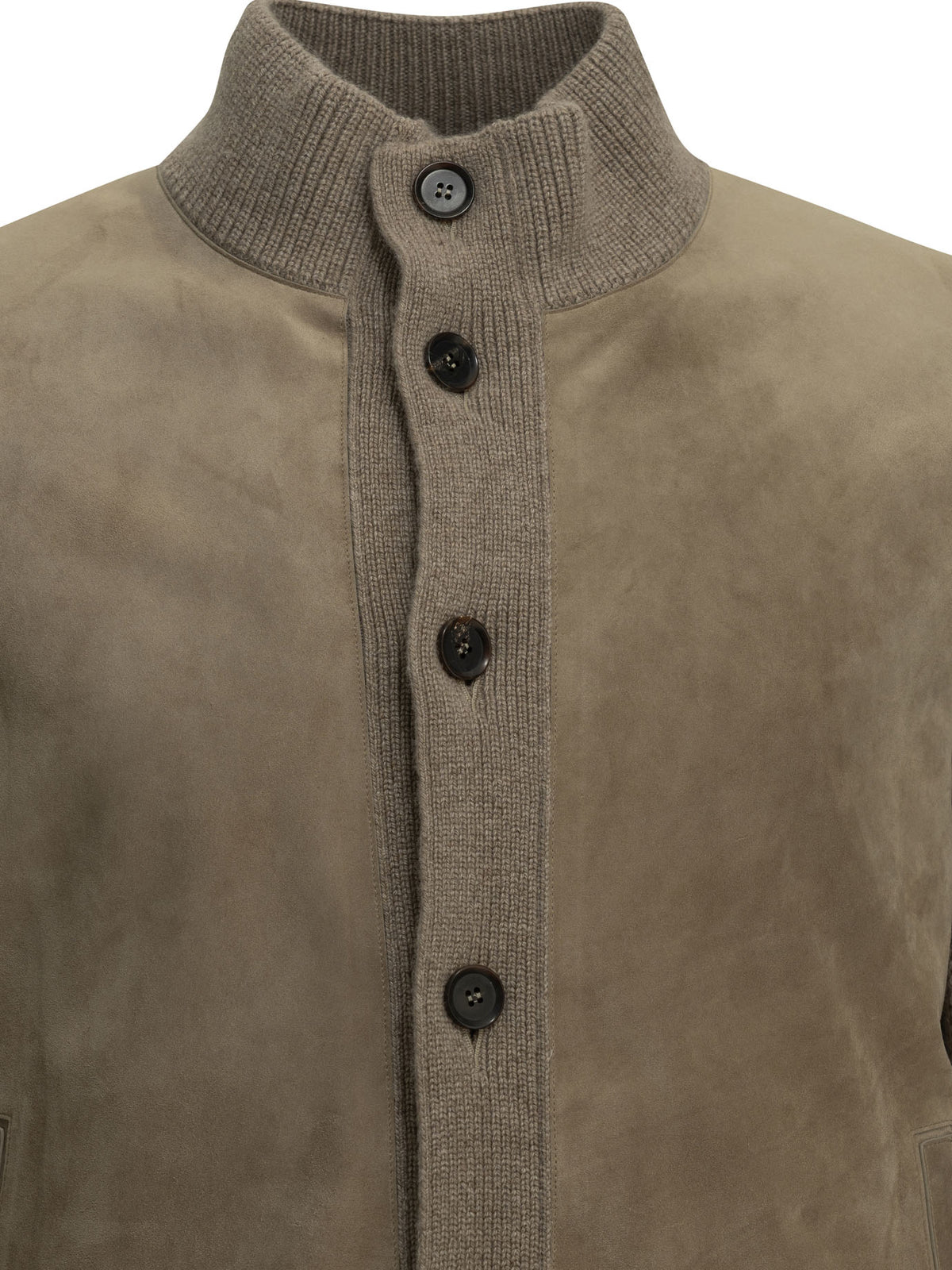 Zegna Cashmere and suede overshirt jacket - Beige