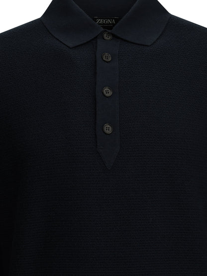 Zegna Cashmere polo sweater - Blue