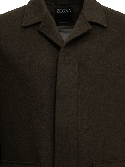Zegna "Falcon" Short Coat - Brown