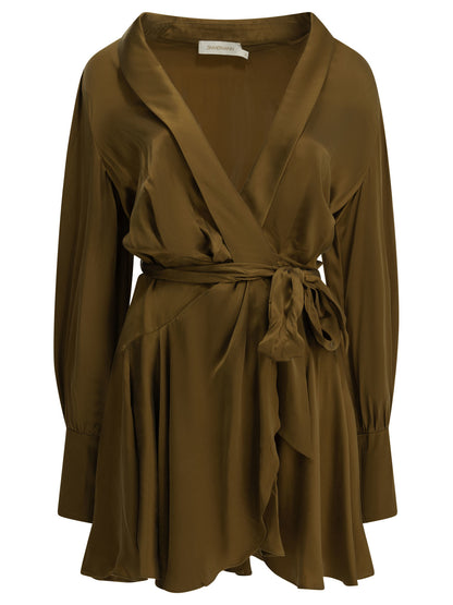 Zimmermann Short Wrap Dress - Brown