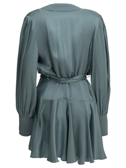 Zimmermann Short Wrap Dress - Light Blue