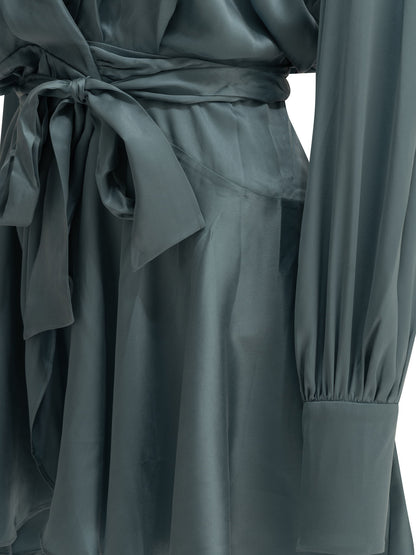 Zimmermann Short Wrap Dress - Light Blue