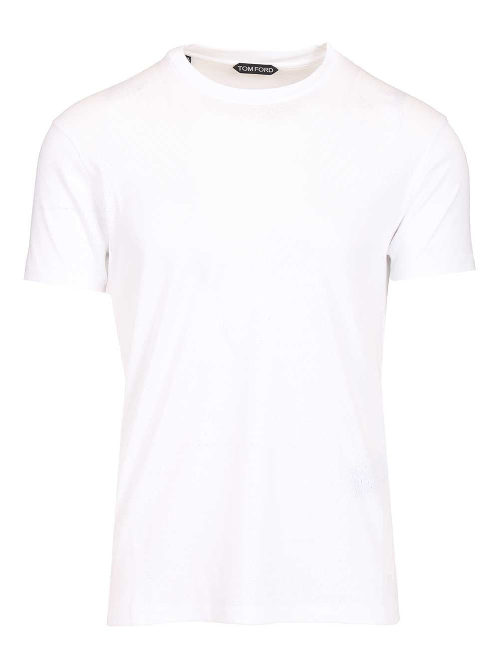 Tom Ford Perforated Ribbed T-Shirt - White