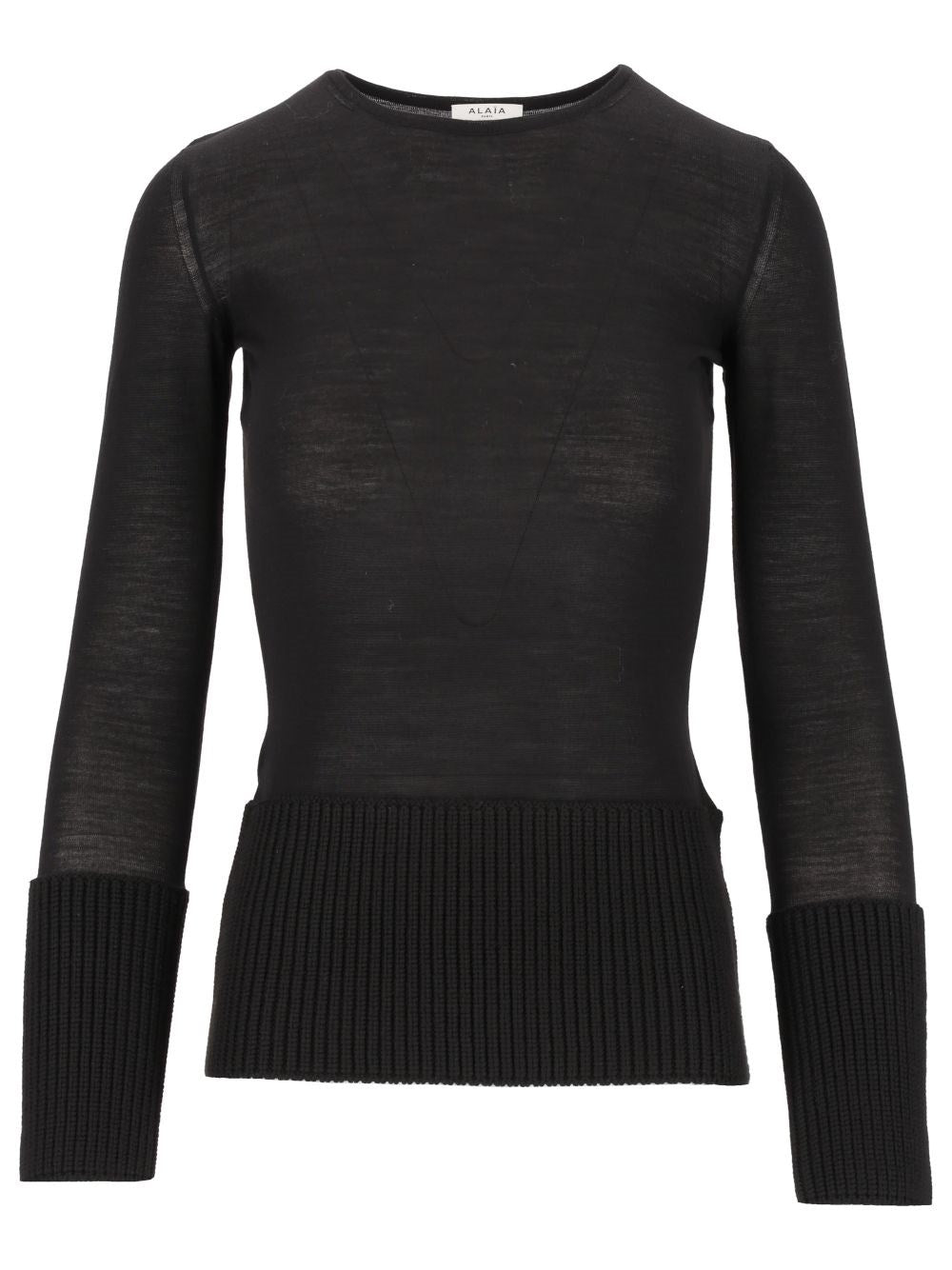 Alaïa Crew Neck Sweater - Black