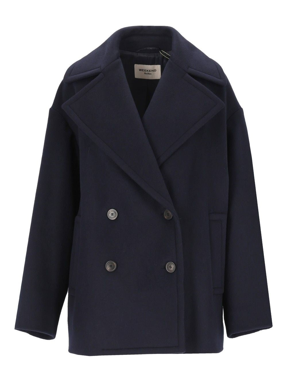 Weekend Max Mara Double-Breasted Wool Caban - Blue