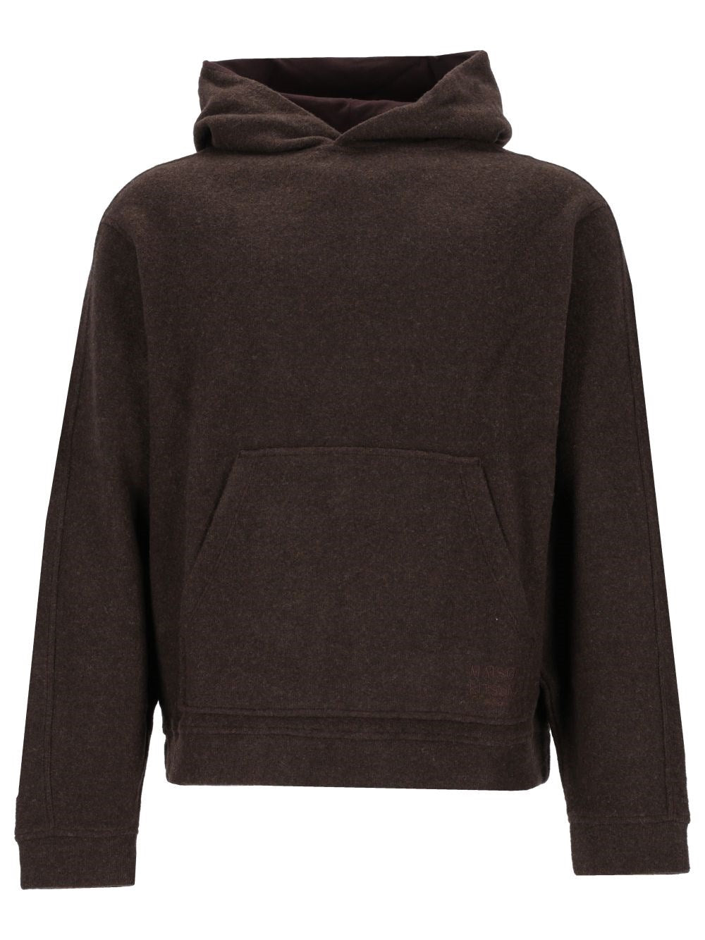 Maison Kitsuné Cotton And Wool Blend Hoodie - Brown