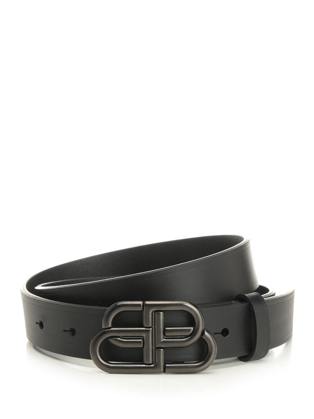 Balenciaga Thin Belt Bb - Black