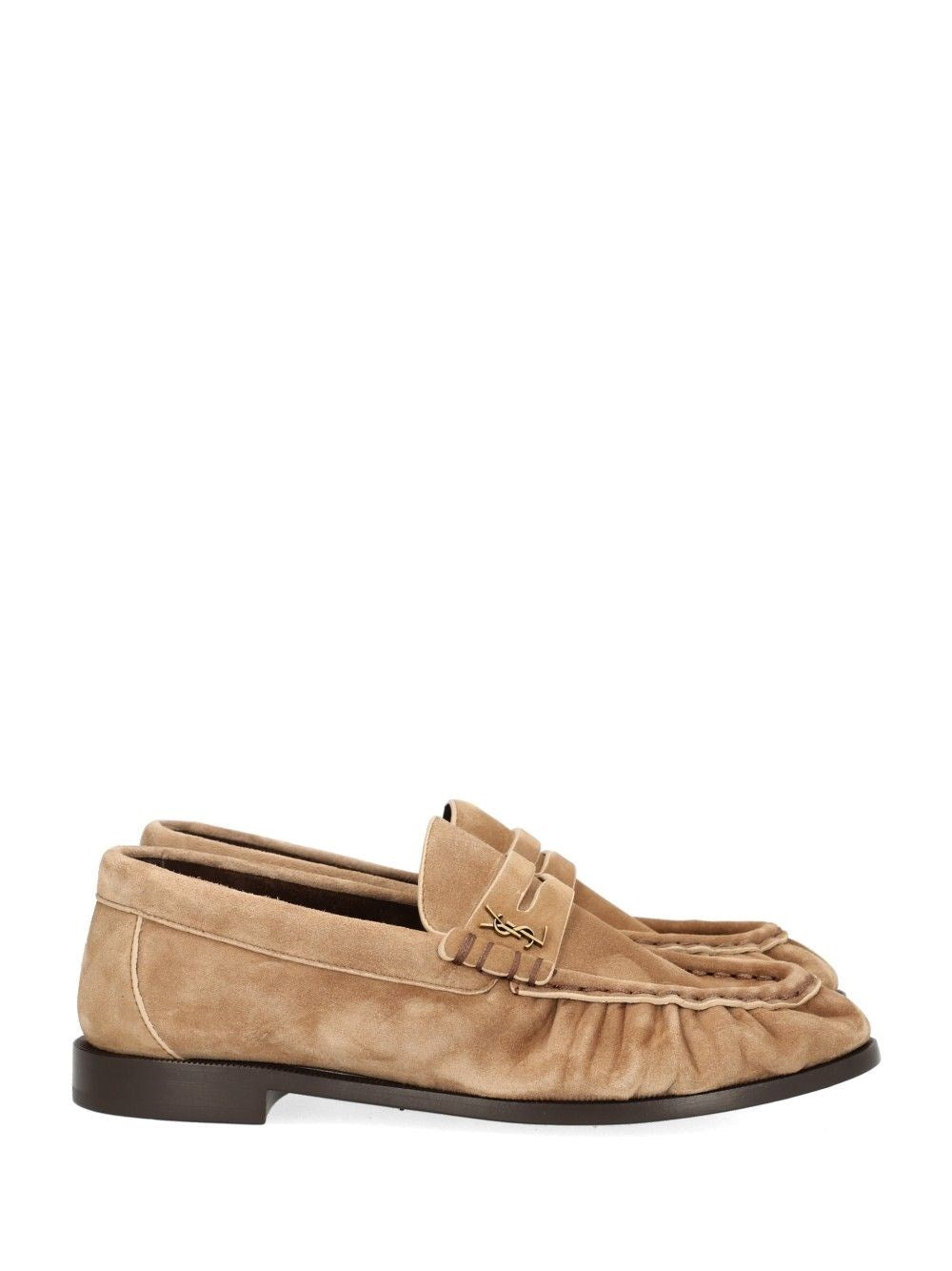 Saint Laurent Le Loafer Moccasin In Suede - Beige