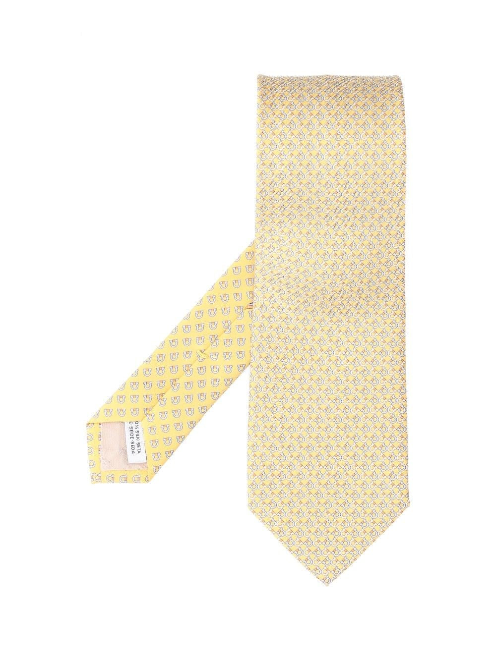 Ferragamo "Gancini" Square Tie - Yellow
