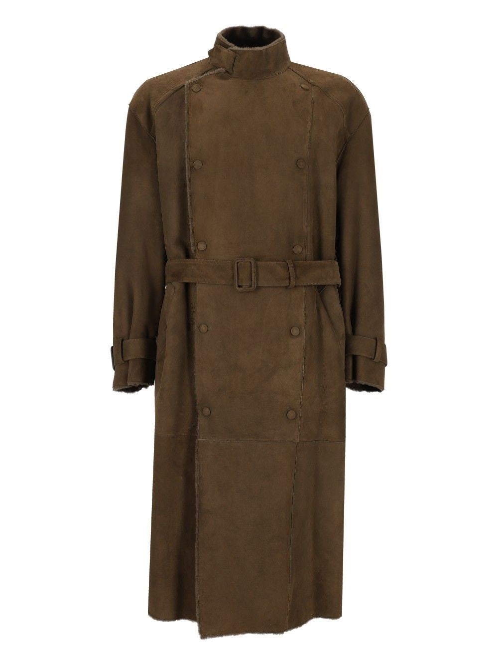Giorgio Armani Double-Breasted Trench Coat - Green