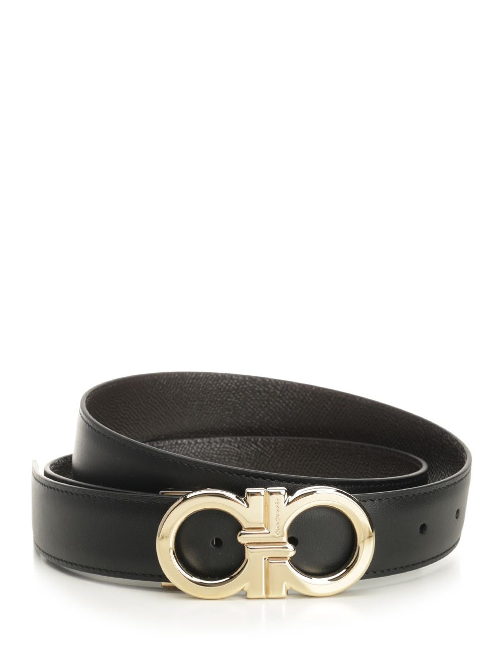 Ferragamo Reversible And Adjustable "Gancini" Belt - Brown