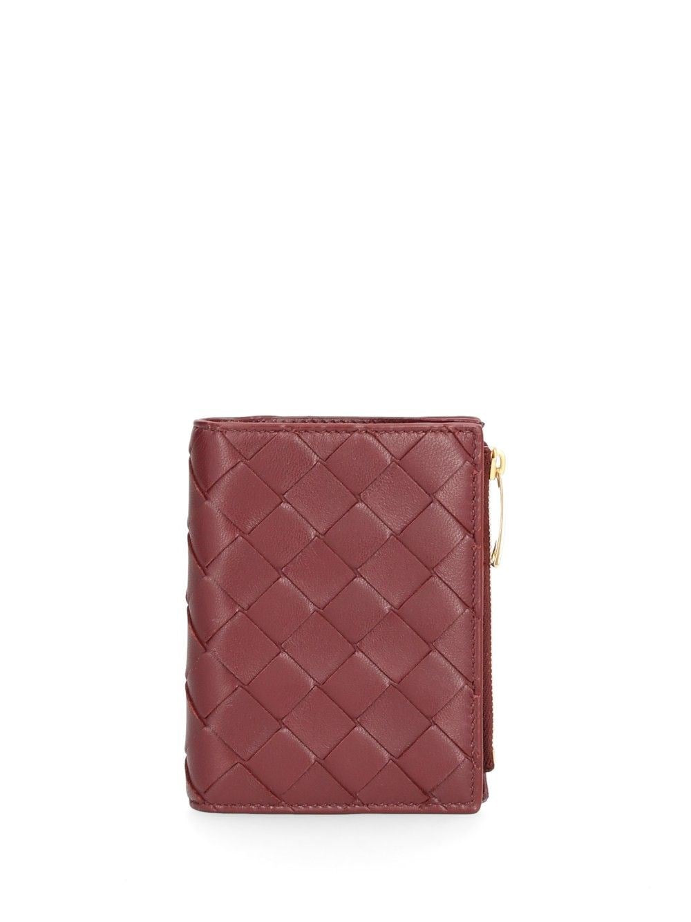 Bottega Veneta Intrecciato Bi-Fold Wallet - Bordeaux