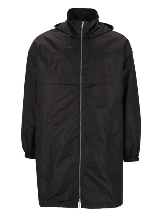 Saint Laurent Nylon Parka With Hood - Black