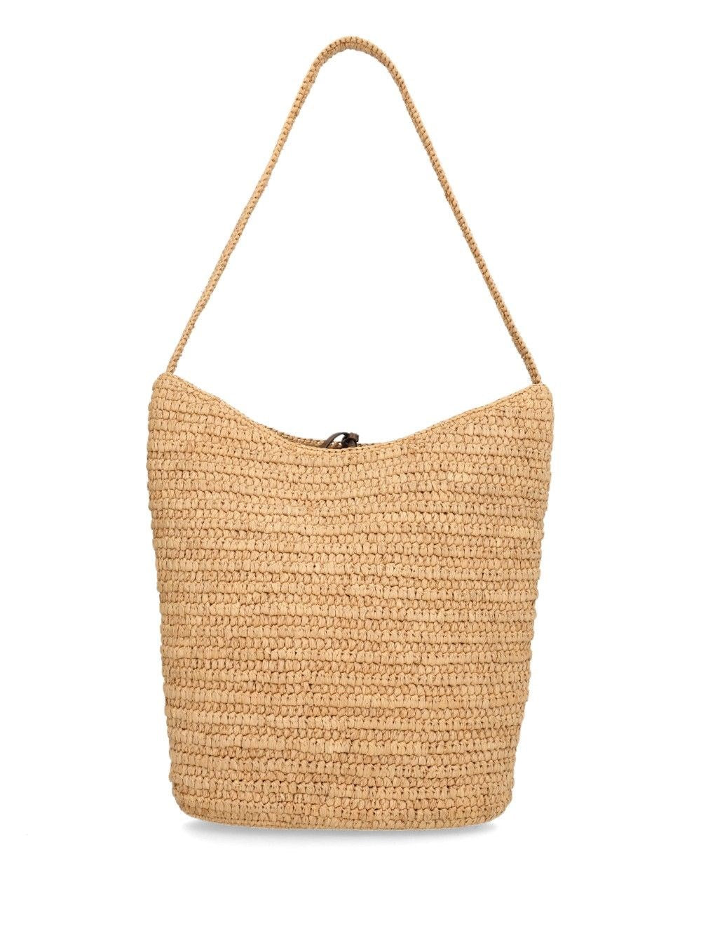 The Row Alma Raffia Shoulder Bag - Beige