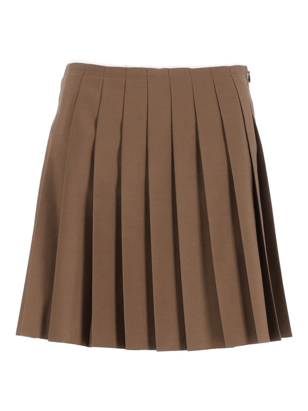Mm6 Maison Margiela Pleated Mini Skirt - Brown