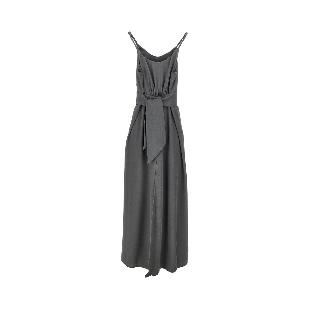 EMPORIO ARMANI Twill long dress with belt