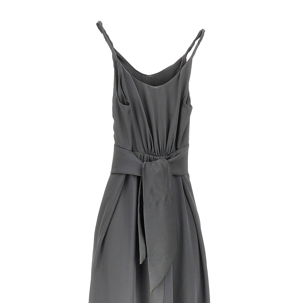 EMPORIO ARMANI Twill long dress with belt