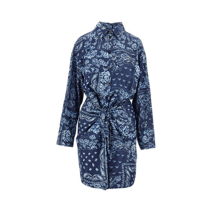 EMPORIO ARMANI Bandana print chambray mini dress