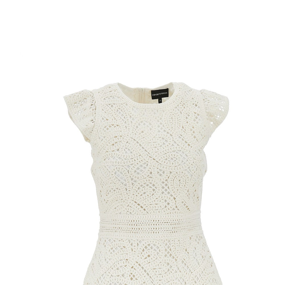 EMPORIO ARMANI Cornely embroidered fabric mini dress
