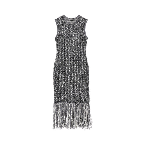 Emporio Armani Fringed knit midi dress